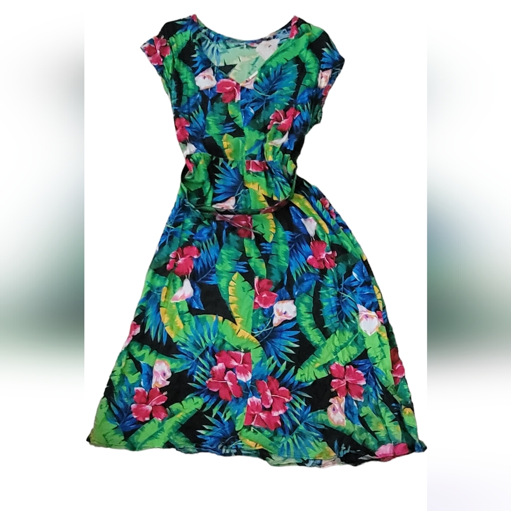 Tropical cotton print Dress Size S
